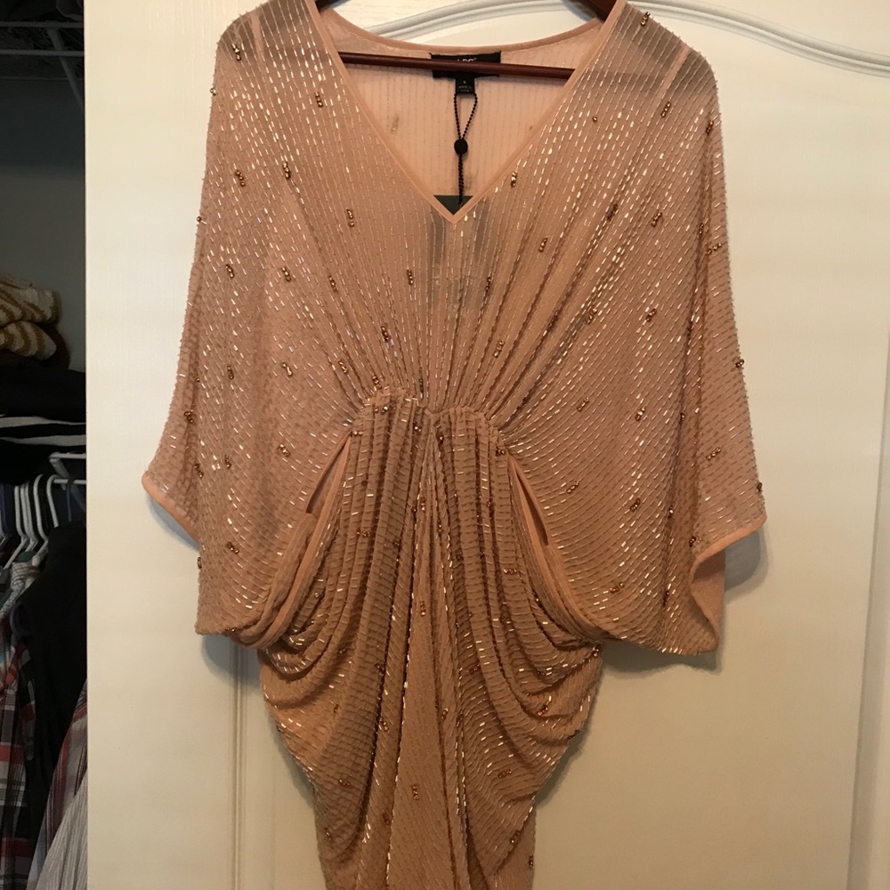 ABS by Schwartz Blush Beaded Cocktail Dress (NWT)
